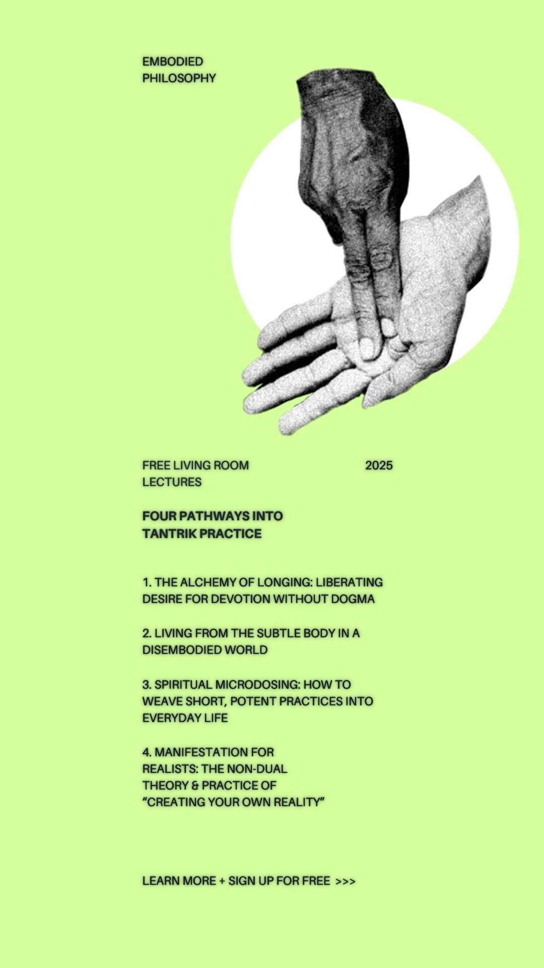 Embodied Philosophy ad creative, July 2026