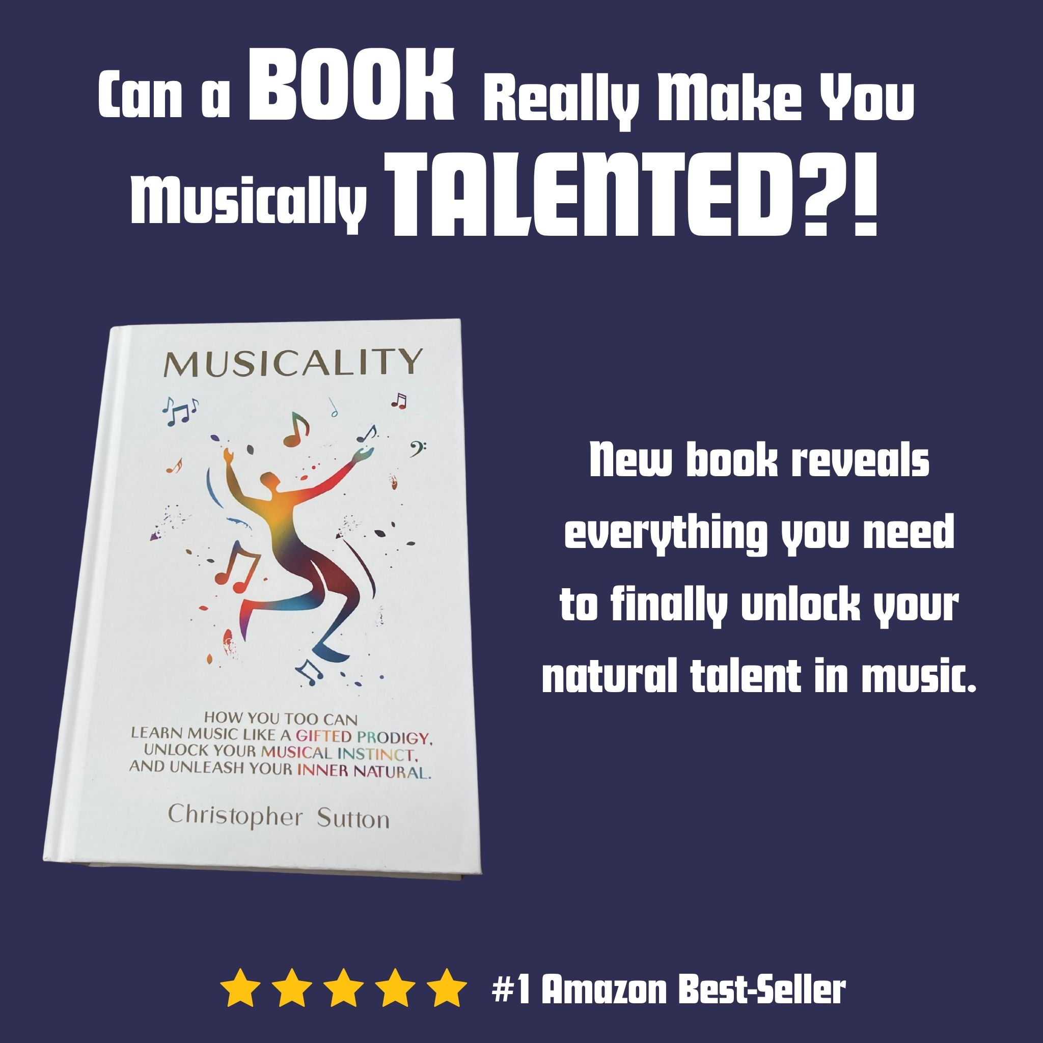 The Musicality Book ad creative, July 2026