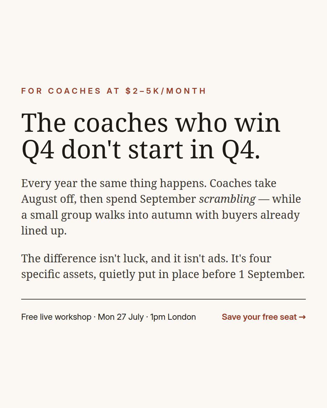 The Elevated Coaching Collective ad creative, July 2026