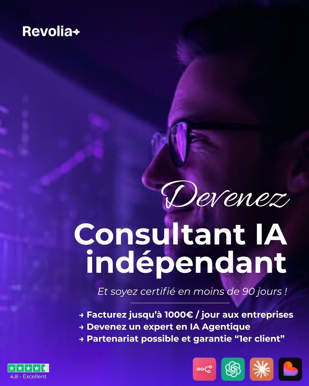 Revolia Groupe ad creative, July 2026