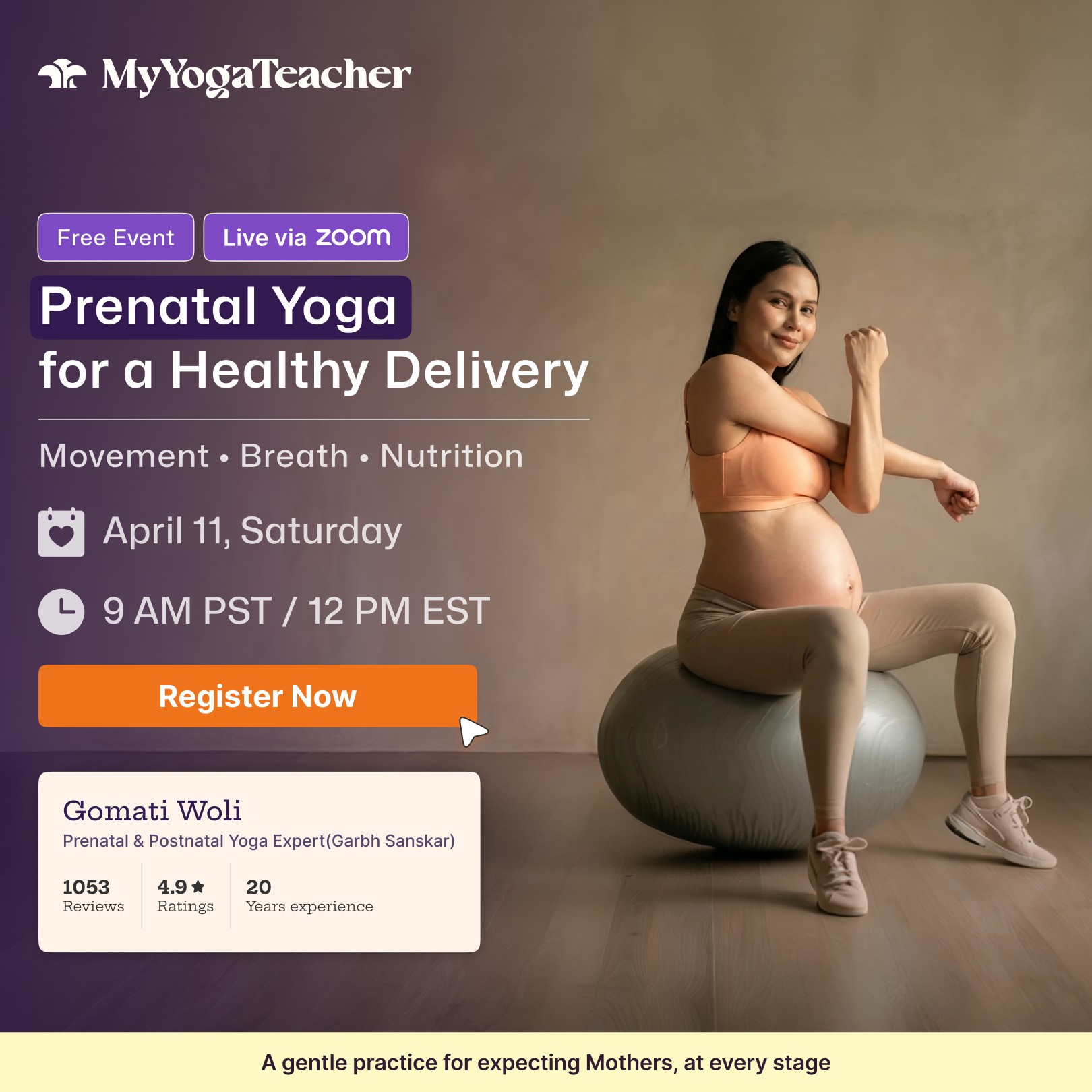 My Yoga Teacher ad creative, April 2026