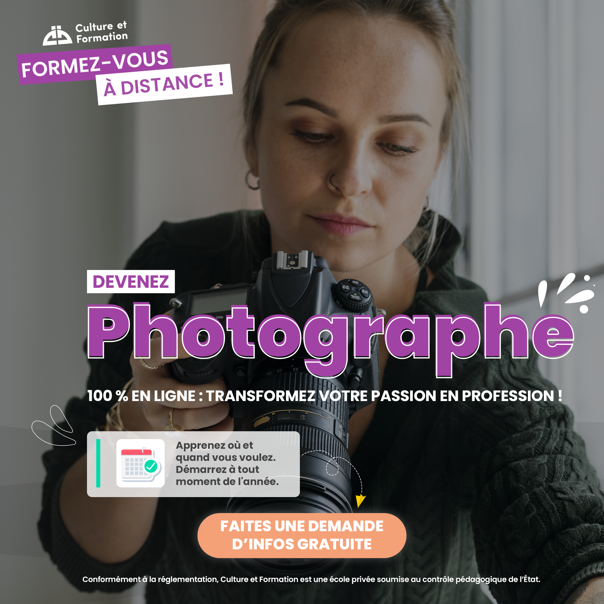 Culture et Formation ad creative, July 2026