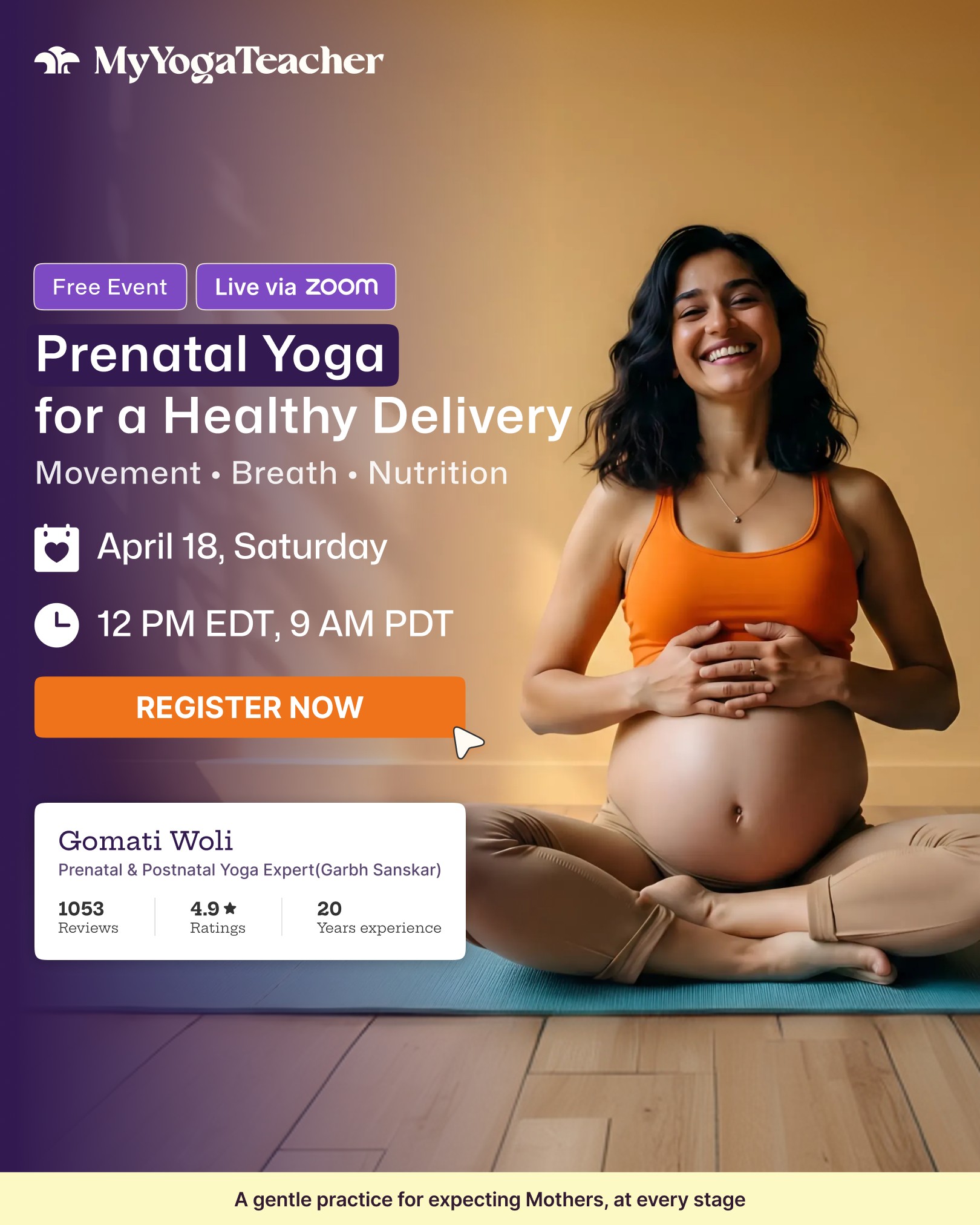 My Yoga Teacher ad creative, April 2026