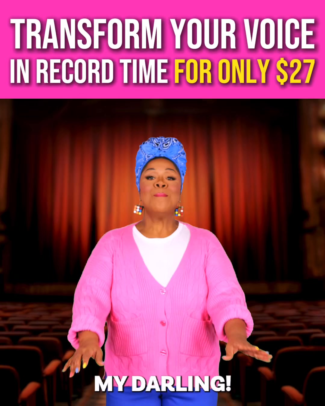 Cheryl Porter Vocal Coach ad creative, July 2026