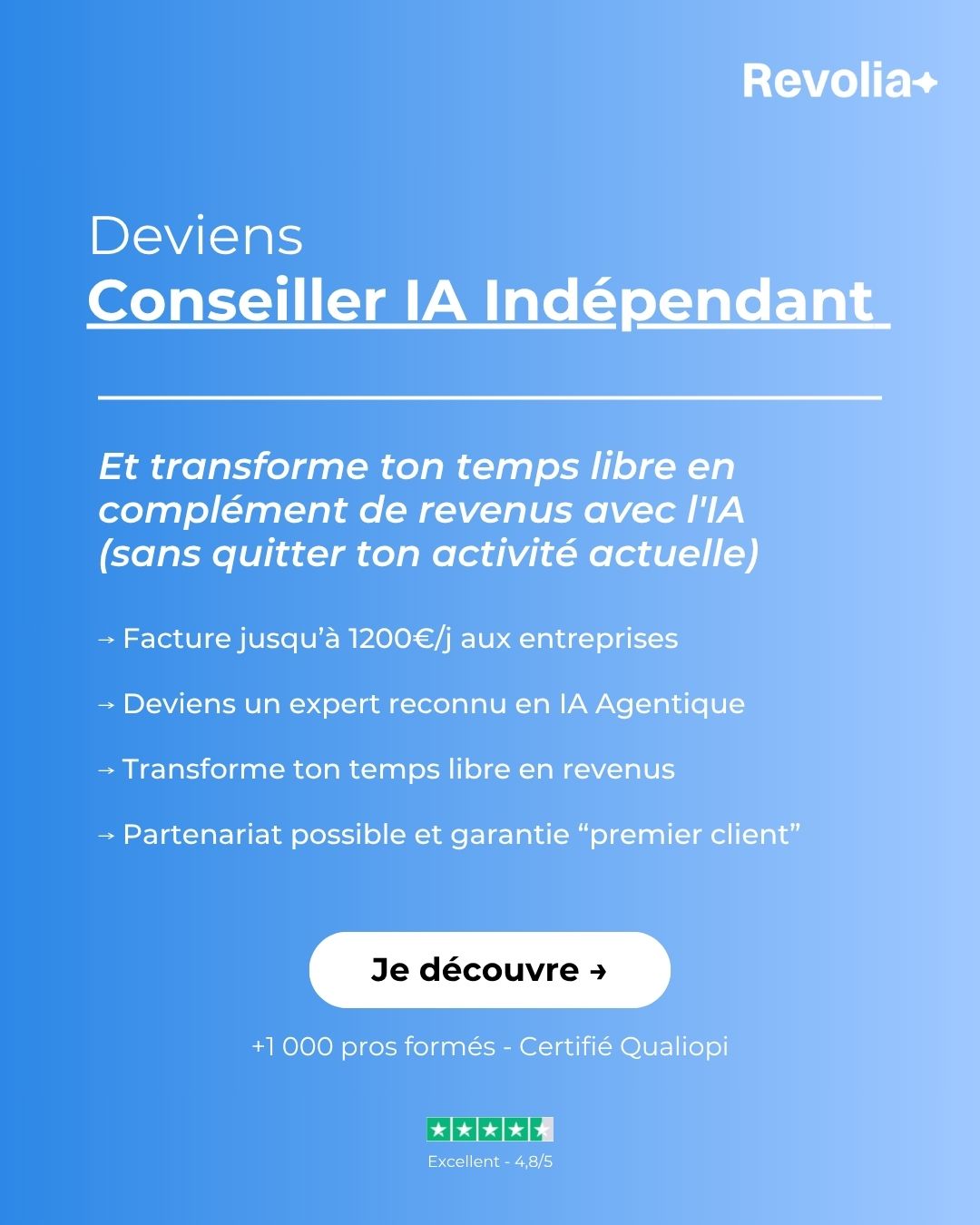 Revolia Groupe ad creative, July 2026