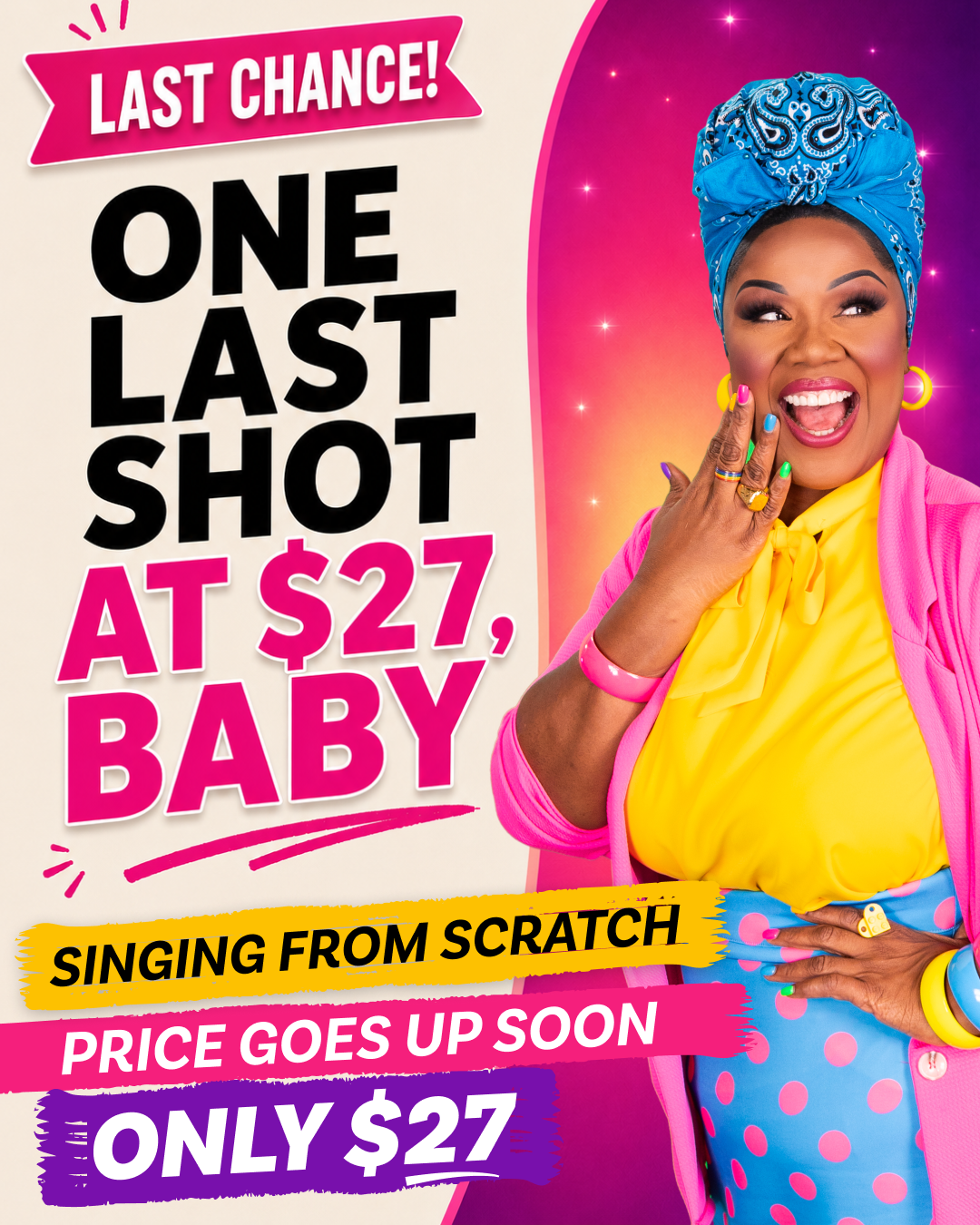 Cheryl Porter Vocal Coach ad creative, July 2026