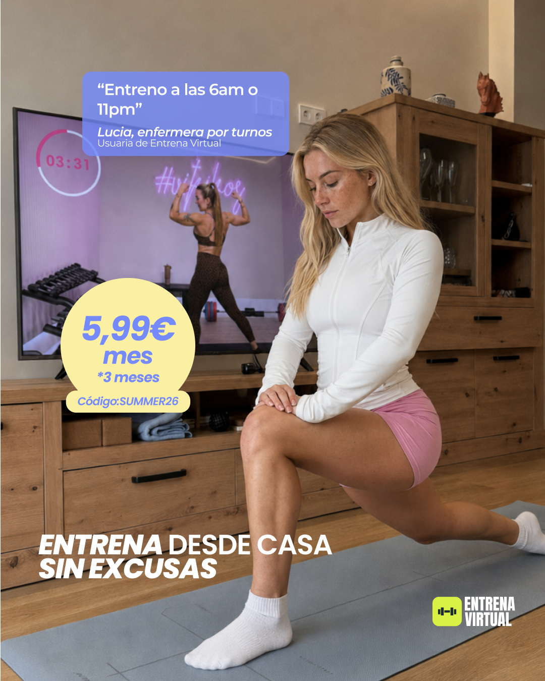 Entrena Virtual ad creative, June 2026