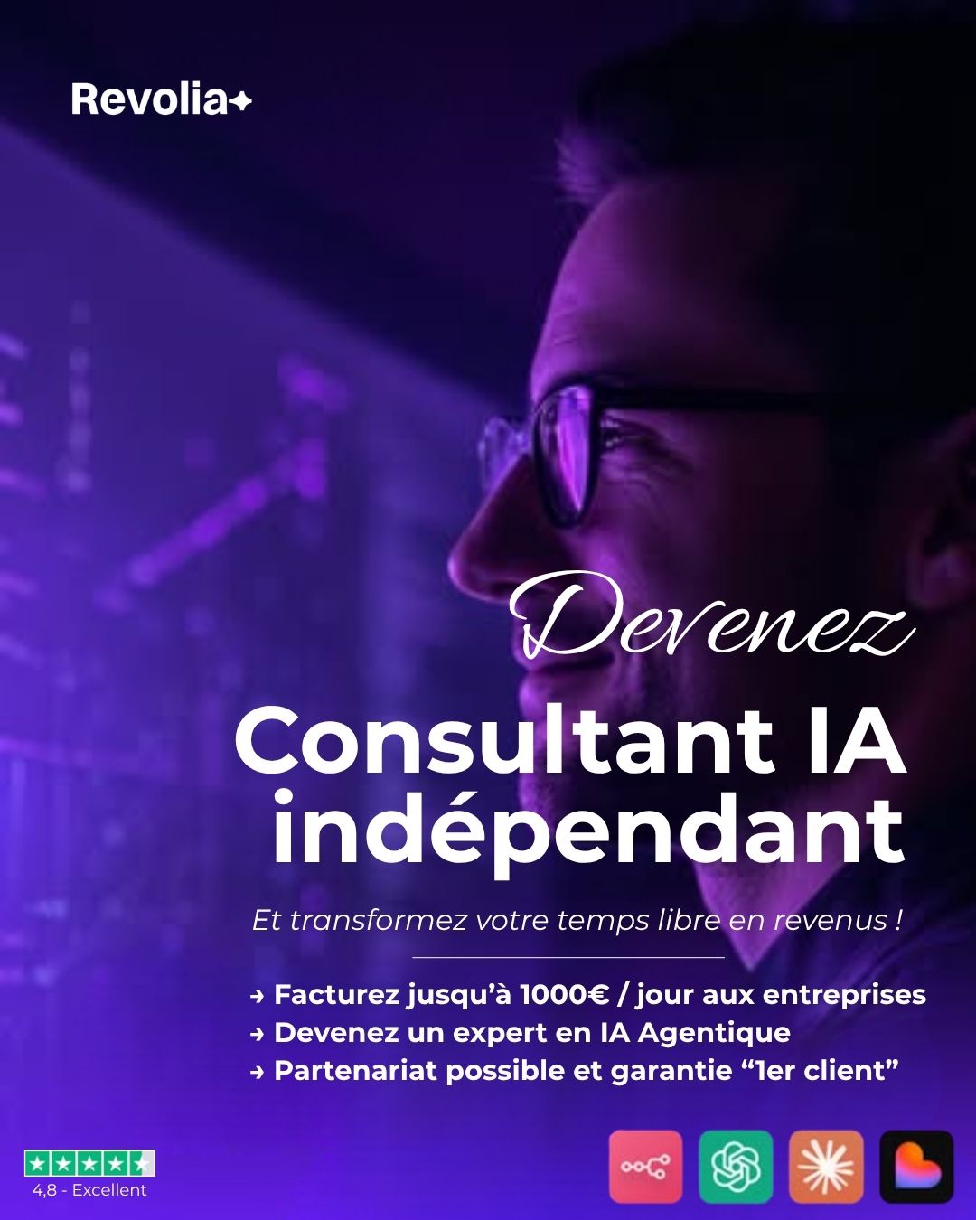 Revolia Groupe ad creative, July 2026