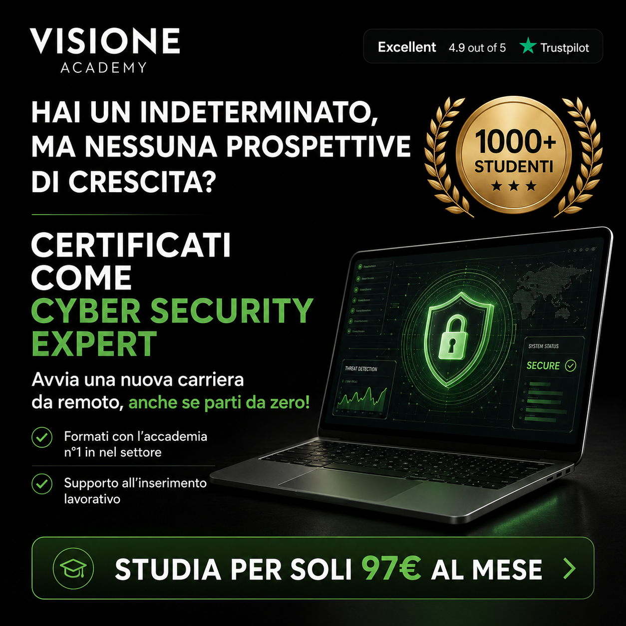 Visione Academy ad creative, July 2026