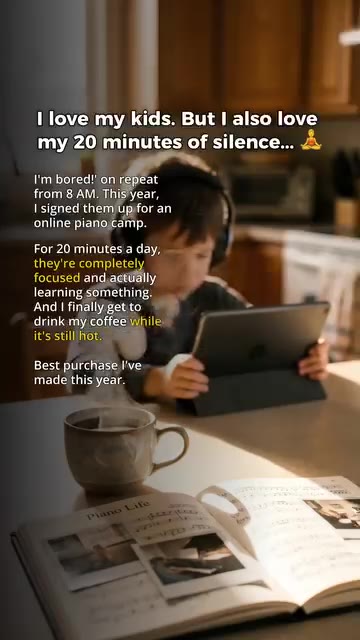 Piano in 12 Minutes a Day ad creative, May 2026