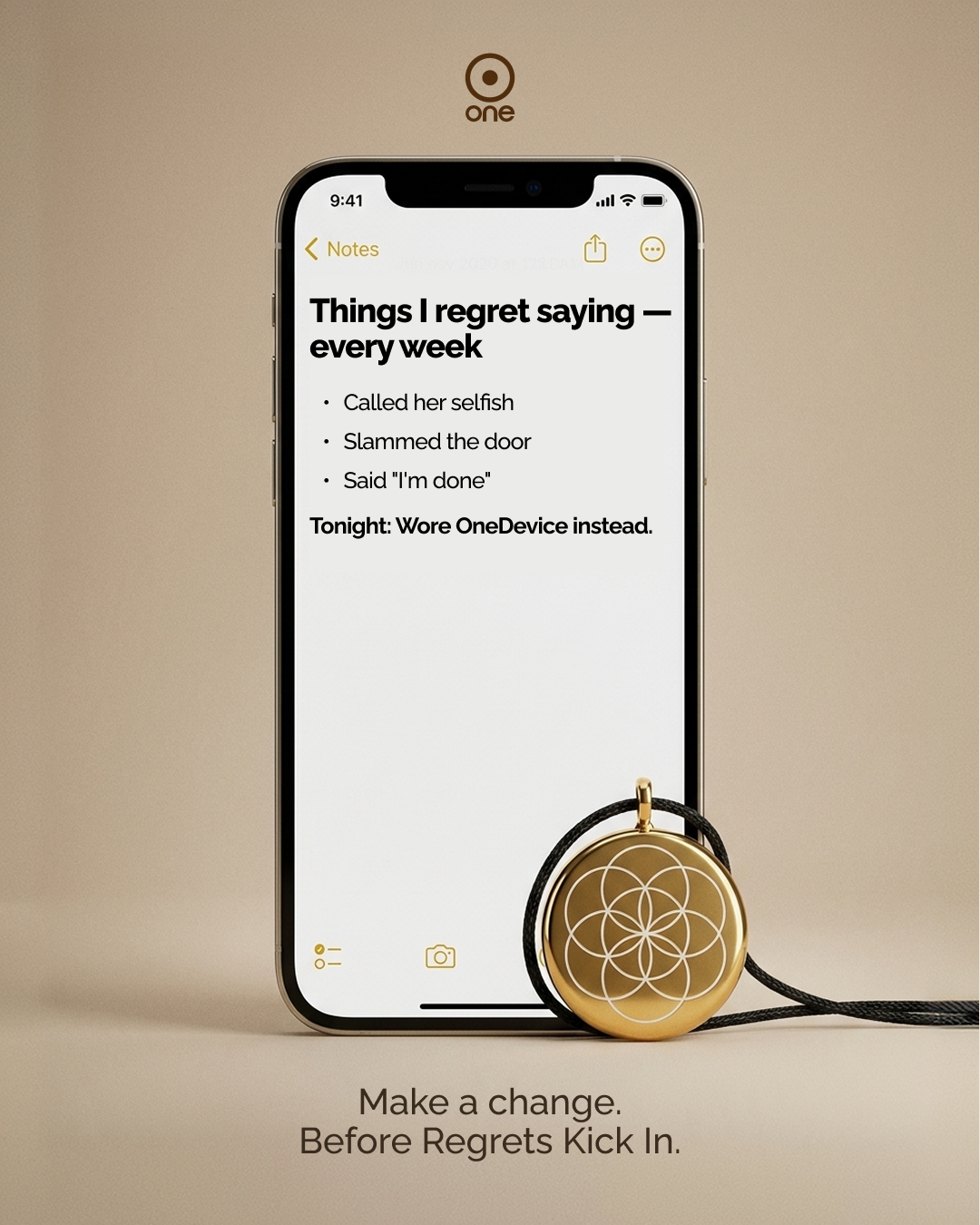 The One Device ad creative, July 2026