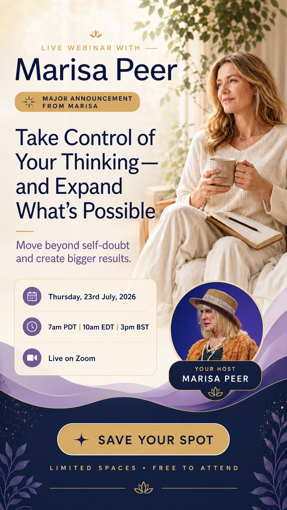 Marisa Peer ad creative, July 2026