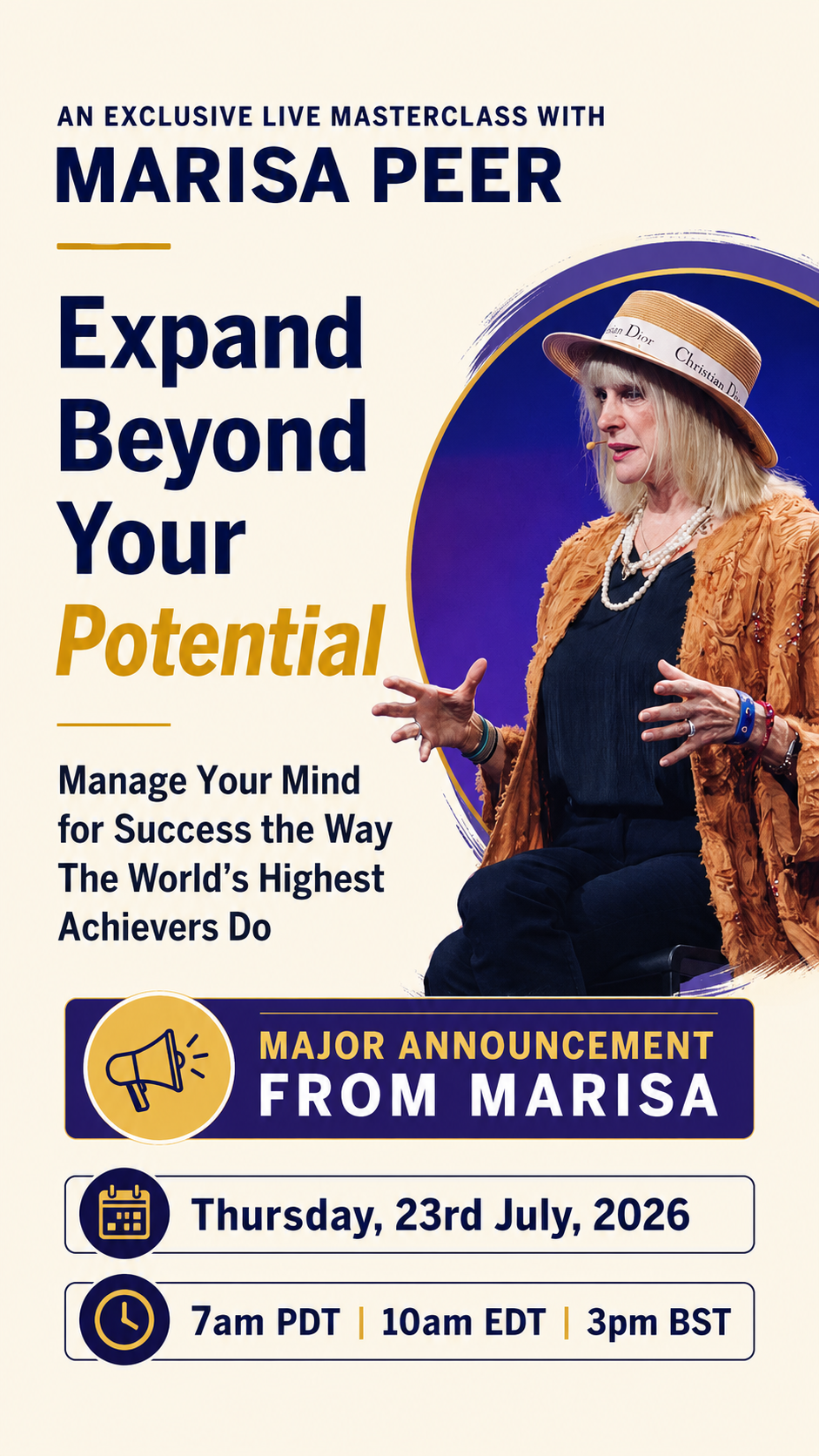 Marisa Peer ad creative, July 2026